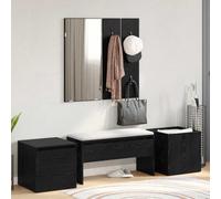 Zentexion Ensemble de meubles de couloir 6 pièces en bois avec miroir, panneaux de garde-robe, bacs à plantes et banc confortable pour couloir, entrée, espace de rangement, organisation, design