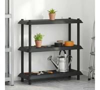 Zentexion Étagère multifonction en polypropylène à 3 niveaux - 100 x 40 x 96 cm - Résistante aux UV - Pour l'intérieur et l'extérieur - Rangement - Organisation, outils de jardin, livres, espace de