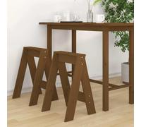Zentexion Lot de 2 tabourets en pin massif pliables, empilables, portables, peu encombrants, adaptés pour balcon, terrasse, cuisine, jardin, camping, pique-nique, fête, pêche, atelier Marron miel 40 x