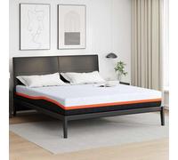Zentexion Matelas blanc gris tissu jacquard 200 x 200 x 25 cm avec mousse à mémoire de forme gel, soutien moyennement ferme pour chambre à coucher, chambre d'amis et hôtel