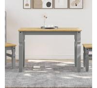 Zentexion Table à manger Corona grise 112 x 60 x 75 cm en pin massif avec finition cire de miel durable, extensible, peu encombrante, idéale pour la cuisine, la salle à manger, le salon et les repas