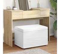 Zentexion Tabouret blanc 61 x 41 x 40 cm en cuir synthétique et bois d'ingénierie, polyvalent pour cuisine, salle à manger, salon, ergonomique, rembourré, réglable en hauteur, pivotant