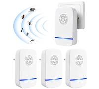 Zenvoka Répulsif Ultrasonique Souris Rats 4 Pack Anti Rongeurs Électrique | Répulsif Ultrasons Silencieux Sans Produits Chimiques pour Maison, Cuisine, Garage et Bureau, Protection Contre Rongeurs