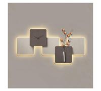 ZENY896V Horloge Cuisine Applique Murale 3D, horloges murales carrées, Sculpture d'art Suspendue(Orange,XXL)
