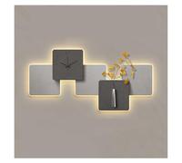 ZENY896V Horloge Cuisine Applique Murale 3D, horloges murales carrées, Sculpture d'art Suspendue(Yellow,Grand)