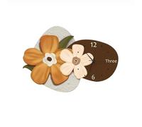 ZENY896V Horloge Cuisine Art décoratif LED Horloge Suspendue 3D Fleur Mural | Applique Suspendue(Dark brown,80cm)