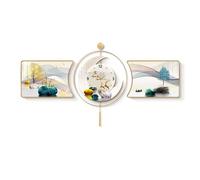 ZENY896V Horloge Cuisine Grande Applique Murale avec Horloge for Salon | Horloges murales suspendues, sculpture d'art(Beige)