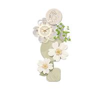 ZENY896V Horloge Cuisine Grande Applique Murale Florale avec Horloge | Horloge Murale Décoration Murale(Green,70*140cm)