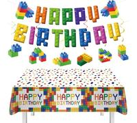 ZenyTra Kit de décoration d'anniversaire - 1 guirlande + 6 spirales + nappe de 220 x 130 cm - Pour fête d'anniversaire, décoration de fête, fête à thème, pas de jouet