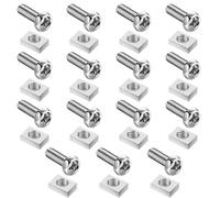 ZenyTra Lot de 15 paires de vis et écrous M6 avec écrou carré - Pour batterie de moto, scooter, ATV, longueur : 14 mm - Acier inoxydable