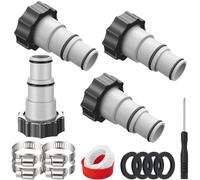 ZenyTra Lot de 9 adaptateurs de piscine pour pompe à filtre Intex Bestway de 1,25" avec colliers de serrage, joints et tournevis