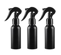 ZEOABSY 3 Pièces Flacon Spray Vide 100ml Noir avec Vaporisateur Brumisateur Noir, Bouteilles Pulvérisateur en Aluminium Vides pour Cheveux Jardin Cosmétique + 1 Pièce Entonnoir