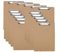ZEONHEI Lot de 15 porte-blocs A4 en bois avec trou de suspension et clip en métal discret, pour bureau, restaurant, fournitures de bureau, marron