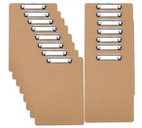 ZEONHEI Lot de 15 porte-blocs A5 en bois avec trou de suspension et clip en métal discret pour bureau, restaurant, fournitures de bureau, marron