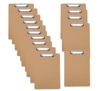 ZEONHEI Lot de 15 porte-blocs A6 en bois avec trou de suspension et clip en métal discret pour bureau, restaurant, fournitures de bureau, marron