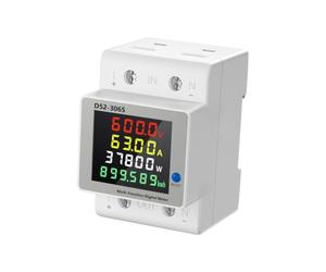 ZEPFJHE Compteur d ' énergie de avec boîtier de DIN, Affichage LCD à Courant continu pour Tension de Courant 14 V-600 V 63 A et Lecture KWh dans Les Panneaux d ' Alimentation Techniques
