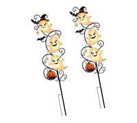 ZEPFJHE Lampe sur piquet de jardin d ' Halloween, décoration extérieure pour allée, porche, entrée, lueur chaude, accent saisonnier, lumière sur piquet de jardin d ' Halloween, décoration de cour,