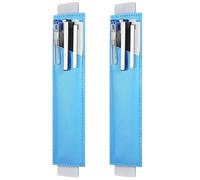 ZEPFJHE Lot de 2 porte-stylos réglables avec bandes élastiques en cuir pour journal, crayons à couverture rigide pour dossiers, bleu, Beauté de masse