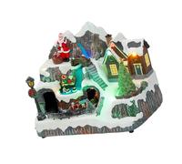 ZEPFJHE Maisons de Village de Noël Musicales, bâtiments de Collection de Noël, décoration rotative, Figurine/Arbre, lumière LED, décorations de Noël