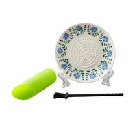 ZEPFJHE Moulin à ail manuel en céramique avec éplucheur et brosse - Presse-purée pour cuisine et utilisation en extérieur