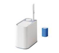 ZEPFJHE Poubelle latérale de toilette pratique avec roue roulante et brosse de toilette pour salle de bain, accessoire de salle de bain avec couvercle et brosse