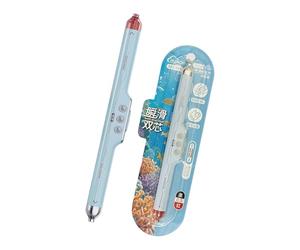 ZEPFJHE Stylo à bille rétractable à pointe 2 couleurs en 1, stylo à bille en plastique, pointe fine de 0, 5 mm, pour les devoirs scolaires, prise de notes, robinet double couleur sous-marin