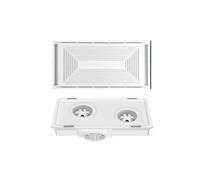 Zephyria Ventilateur de salle de bain silencieux avec lumière, ventilateur de plafond intégré pour cuisine, salle de bain, puissant, silencieux, ultra fin, double moteur de 9 cm, pour garage, grenier