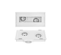 Zephyria Ventilateur de salle de bain silencieux avec lumière, ventilateur double moteur ultra fin de 9 cm, évacuation de plafond intégrée, cuisine, salle de bain, puissant et silencieux pour garage