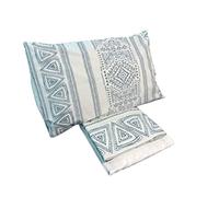zer0bed, Drap de lit carré et Demi Blanc pétrole, Indigo, Parure de lit, Drap Plat, Drap Plat, taie d'oreiller, 100% Pur Coton, Blanc pétrole, Chambre à Coucher