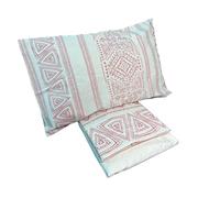 zer0bed, Drap de lit Simple Blanc Mauve, Indigo, Drap Plat, Drap Plat, taie d'oreiller, 100% Pur Coton, Blanc Mauve, Chambre à Coucher