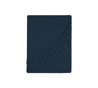 Zer0bed, Drap Housse avec Coins carré et Demi Couleur Unie 100% Coton, Angle Maxi 30 cm, 1 Place et demie, Bleu, 130 x 200 cm