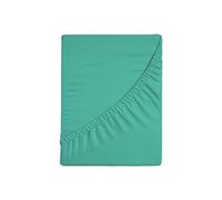 Zer0bed, Drap Housse avec Coins carré et Demi Couleur Unie 100% Coton, Angle Maxi 30 cm, 1 Place et demie, Vert Eau, 130 x 200 cm