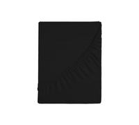 Zer0bed, Drap Housse carré et Demi Couleur Unie 100% Coton, Angle Maxi 30 cm, 1 Place et demie, Noir, 130 x 200 cm