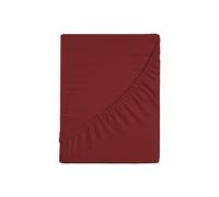 Zer0bed, Drap Housse carré et Demi Couleur Unie 100% Coton, Angle Maxi 30 cm, 1 Place et demie, Sangria, 130 x 200 cm