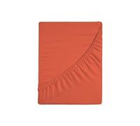 Zer0bed, Drap-Housse pour lit Simple, Couleur Unie, 100% Coton, Angle Maxi 30 cm, 1 Place, Corail, 90 x 200 cm