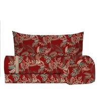 Zer0bed, Parure de lit Simple Berry, Parure de lit 1 Place, fabriquée en Italie, 100% Coton, Rouge, Drap Plat, Drap-Housse avec Coins, taie d'oreiller