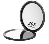 Zernblend Miroir De Poche Compact avec Grossissement 1X/20X, Idéal pour Les Déplacements, Miroir Grossissant 20 Fois, Miroir De Voyage, Miroir Cosmétique