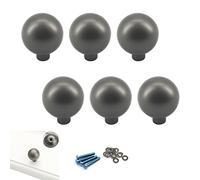 Zerniple Poignée de Tiroir en Alliage de Zinc Solide Gris - Idéale pour Armoire de Cuisine, Placard, Tiroir de Garde-Robe (Lot de 6)