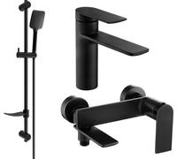 Zero SET mélangeur lavabo + bain avec accessoires DF62, noir (71103DF62-70)