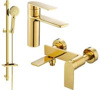 Zero SET mitigeur lavabo + bain avec accessoires DQ40, or (71103DQ40-50)