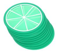 Zerodeko 10 Pièces Dessous de Tasse en Silicone, sous-Verre Ménager Vert, Motifs Fruits, Antidérapant, Protection de Table, pour Mugs et Tumblers, Maison, Présent d'anniversaire