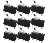 Zerodeko 10pièces Micro Interrupteur de Fin de Course avec Levier Incurvé Lot de Micro Switch Électrique pour Appareils Contacteur Limite Précis pour Système Automatique