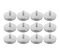 Zerodeko 12 Pieds de Meubles en PU Argentés Antidérapants pour Canapé et Table, 12 Pièces, Protection de Sol Multifonction pour Usage Domestique