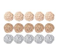 Zerodeko 15 Pièces Boules en Plastique Décoratives en Osier de 5cm, Résistantes à l'usure, à Suspendre Créative pour Décoration de Café et Maison, pour Noël et DIY Couleur Aléatoire