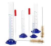 Zerodeko 1ensemble Set de Éprouvettes Graduées Plastique avec Pipette et Brossettes de Nettoyage pour Laboratoires Scientifiques et Éducation