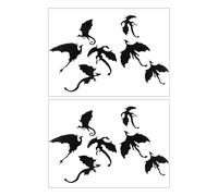 Zerodeko 2 Ensembles Sticker Mural Dinosaure Décor Stickers Muraux D'halloween Ornement Suspendu D'halloween Films Déguisements Autocollant De Fenêtre D'halloween Porte Loup Nains Black Pvc