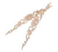 Zerodeko 2 Pièces Applique Bois Sculpté Lotus Fleur en Bois Décorative Beige Décoration DIY pour Meubles et Placards Cuisine