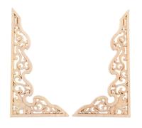 Zerodeko 2 Pièces Appliques en Bois Sculpté Non Peint, Incrustations Décoratives pour Meubles et Murs, Dimensions 21 X 11 Cm, Style Chinois Floral, Décoration Intérieure pour Salon et