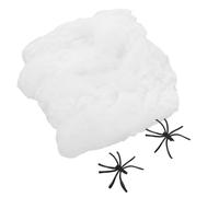 Zerodeko 2 Pièces Décoration Toile D'araignée Phosphorescente Blanche Halloween en Coton et Plastique, Facile à Installer pour Fenêtres DIY et Pièces Hantées
