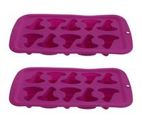 Zerodeko 2 Pièces Moule en Silicone pour Chocolat Halloween de Chapeau de Sorcière Pourpre, Réutilisable et Économe en Énergie, pour Pâtisserie et Glaçons